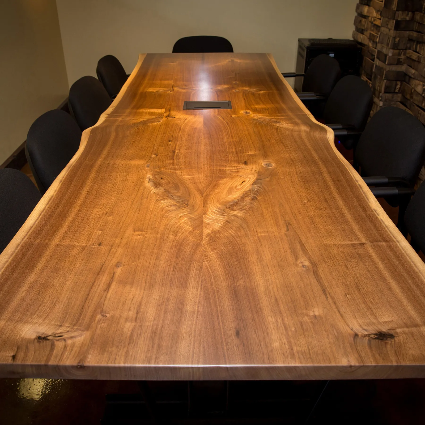 custom conference table walnut by Icon Modern