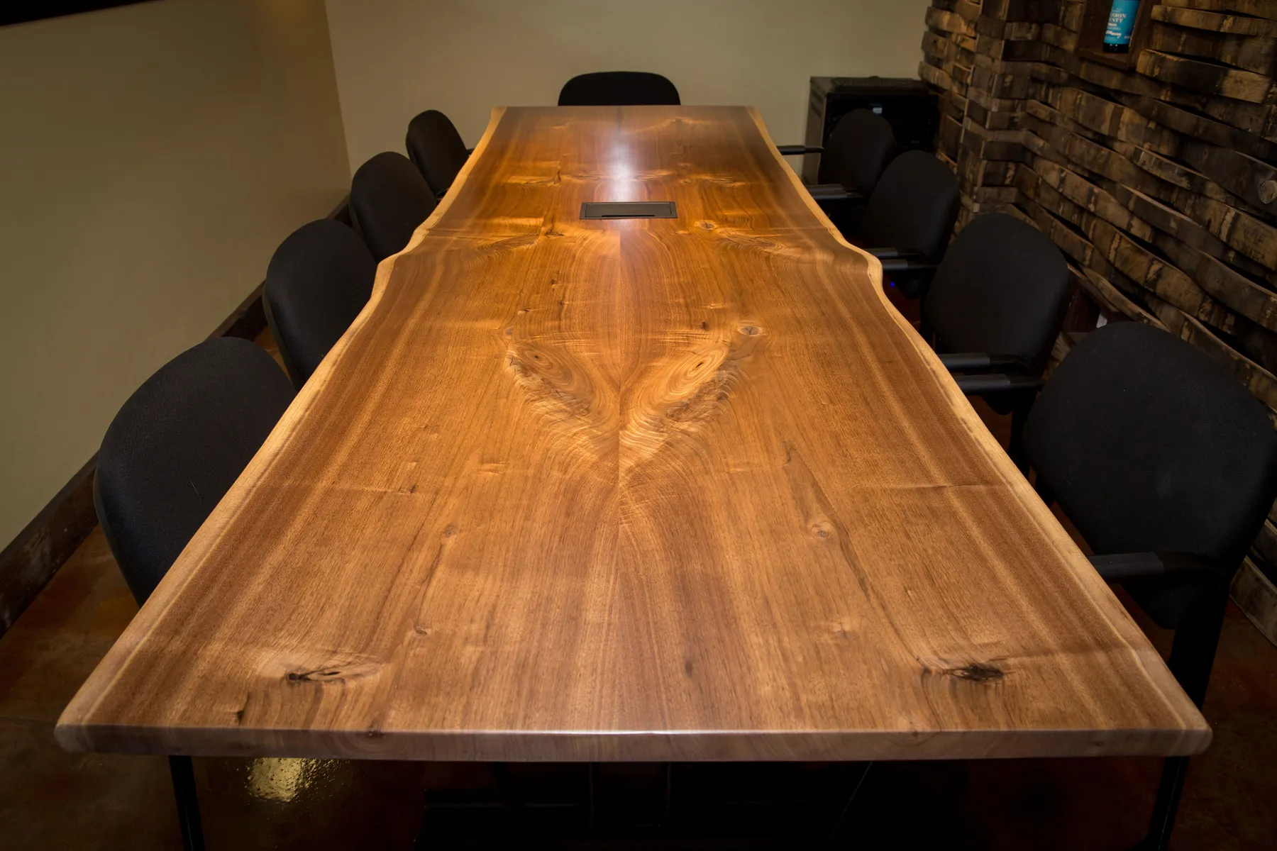 custom conference table walnut by Icon Modern