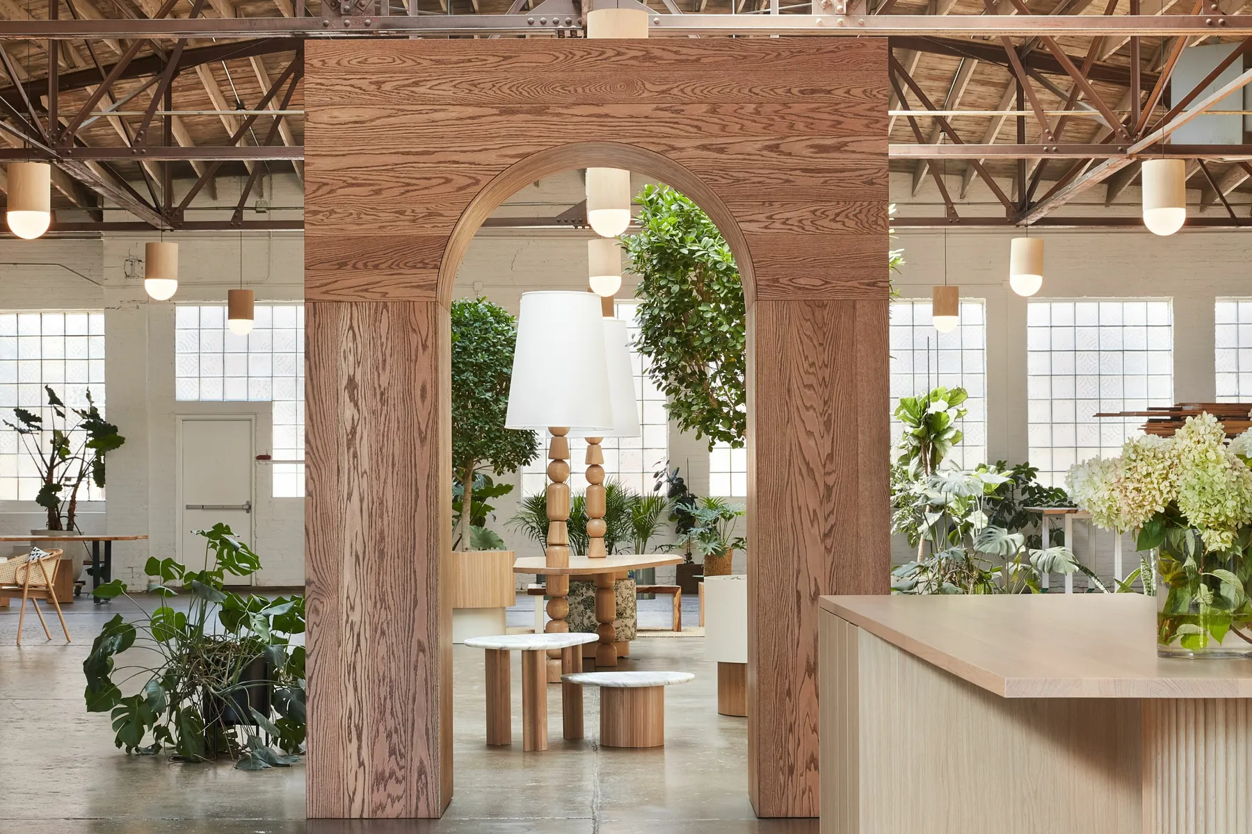 custom arched space divider by Icon Modern