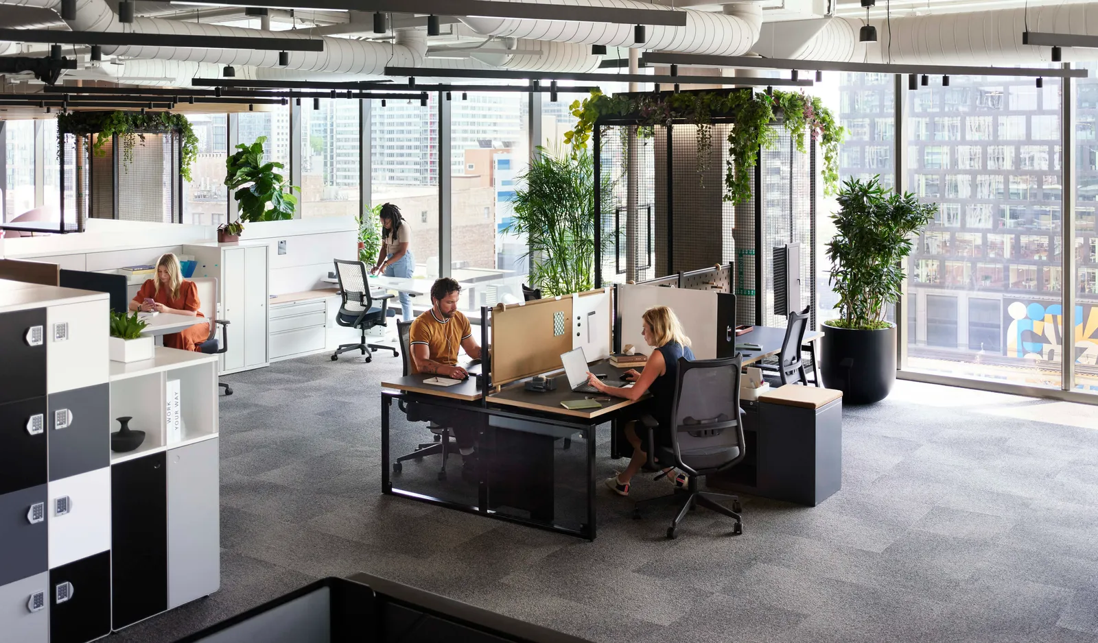 custom steel column covers in metal mesh by Icon Modern