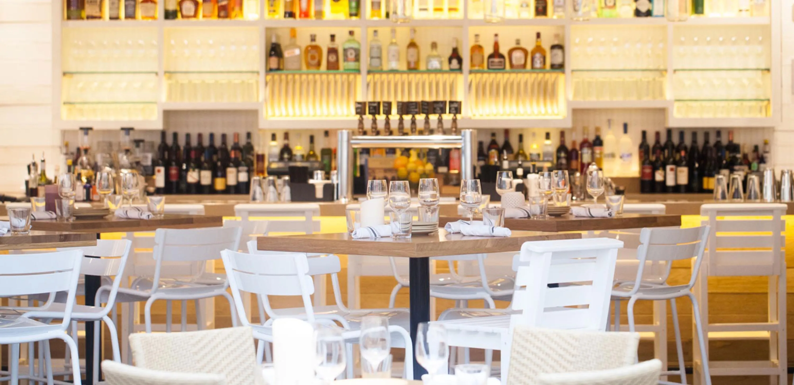 custom cafe tables in urban oak by Icon modern