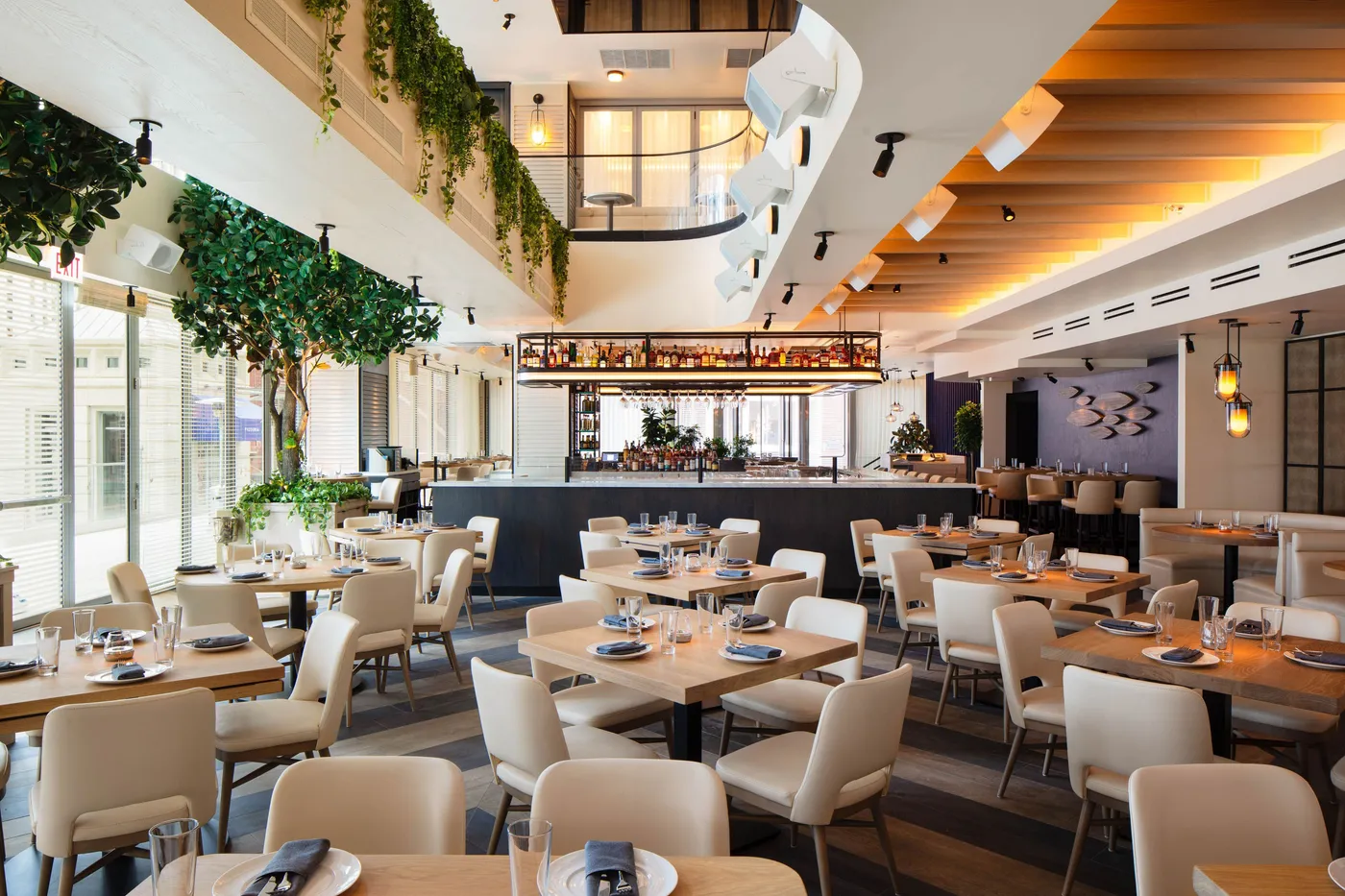 custom restaurant tables in urban oak by Icon Modern