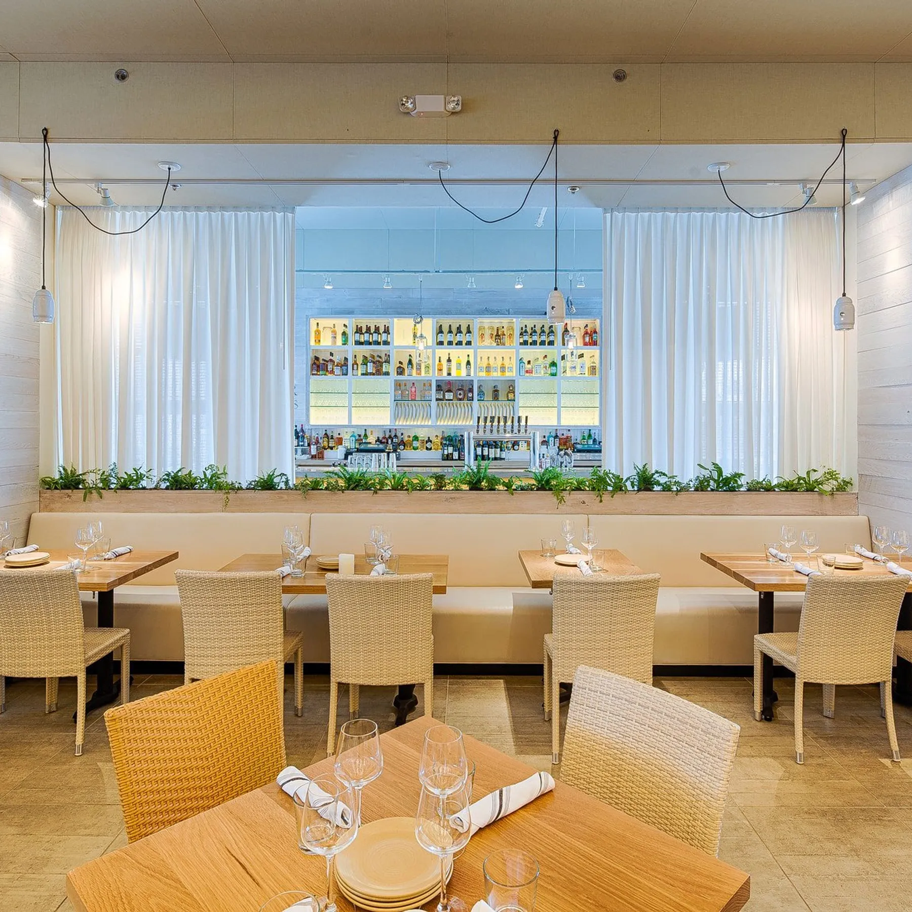 custom restaurant tables in urban oak by Icon Modern