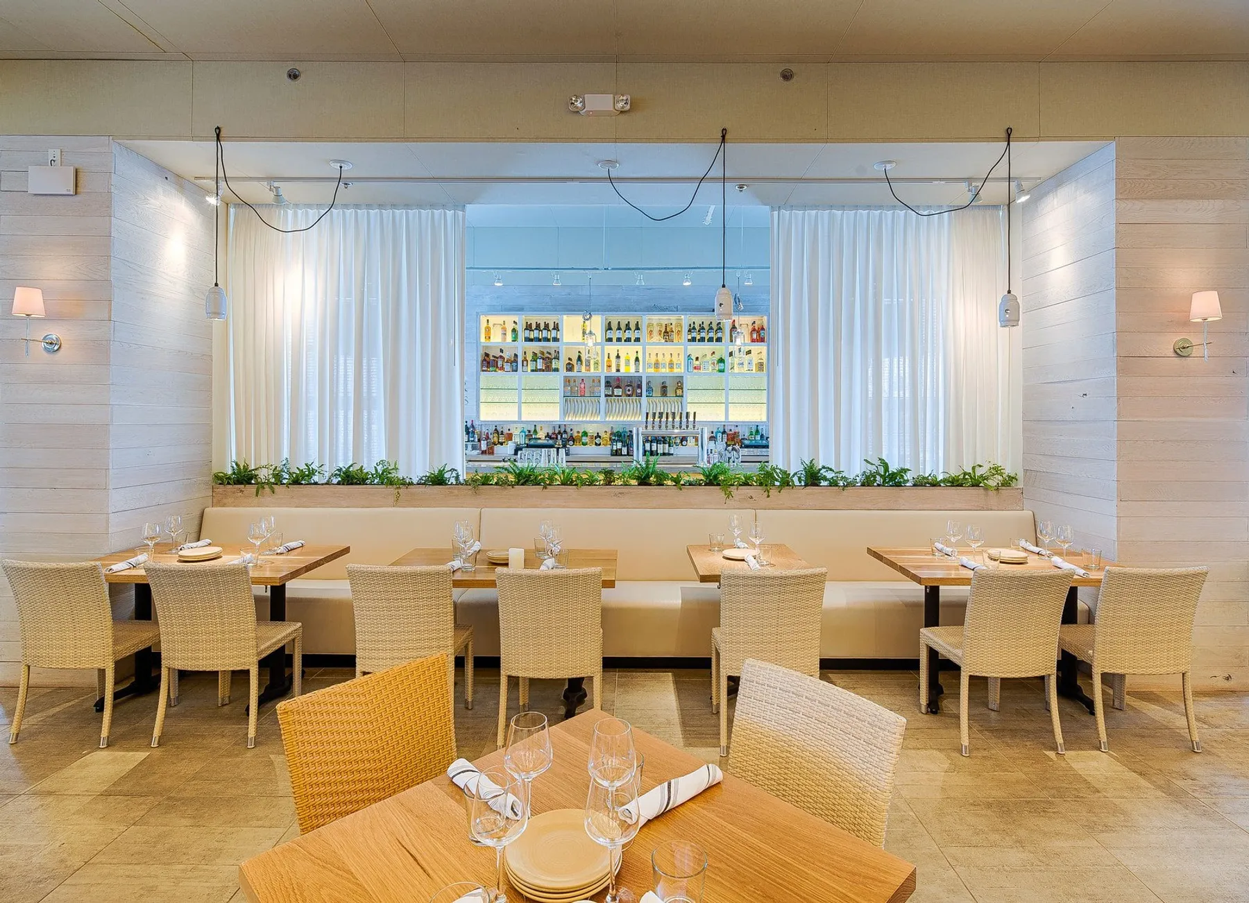 custom restaurant tables in urban oak by Icon Modern