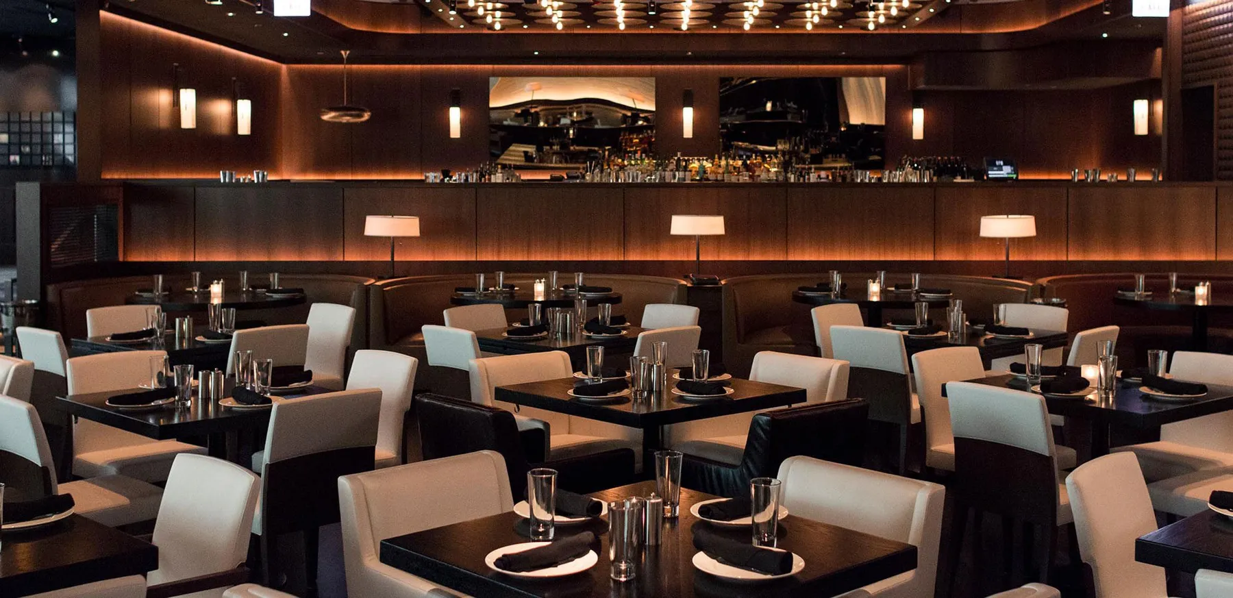 custom restaurant tables in ebonized oak by Icon Modern