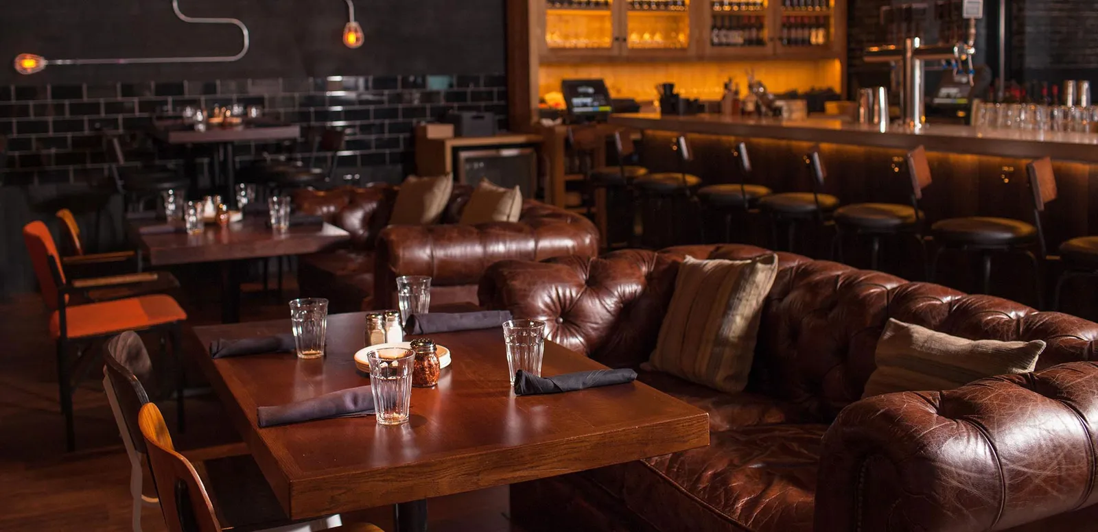 custom restaurant tables in urban ash by Icon Modern