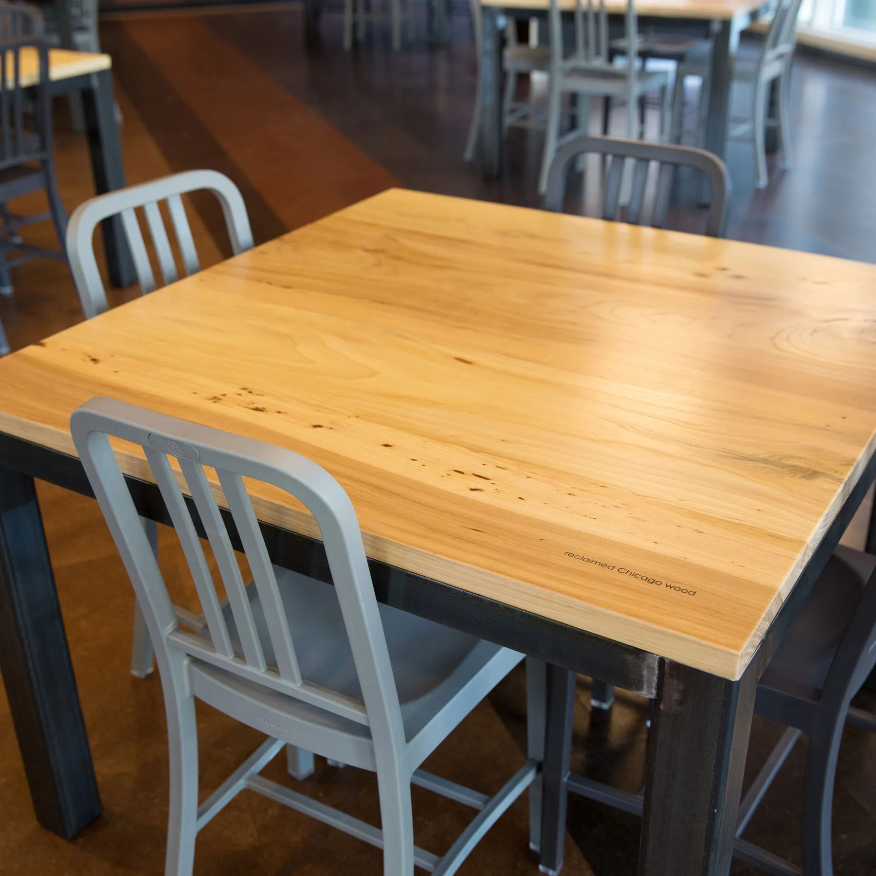 custom cafe table in elm by Icon Modern