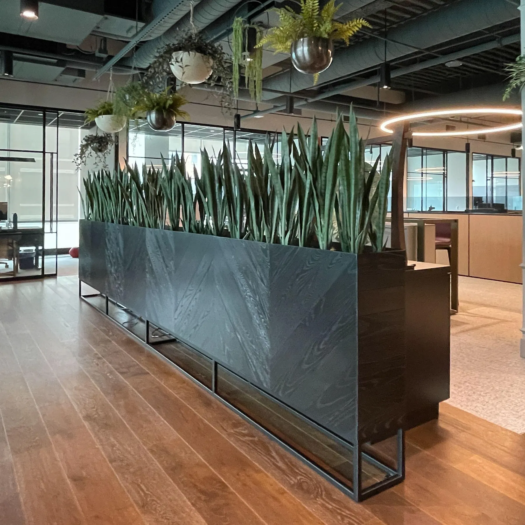 custom planter in ebonized ash by Icon Modern