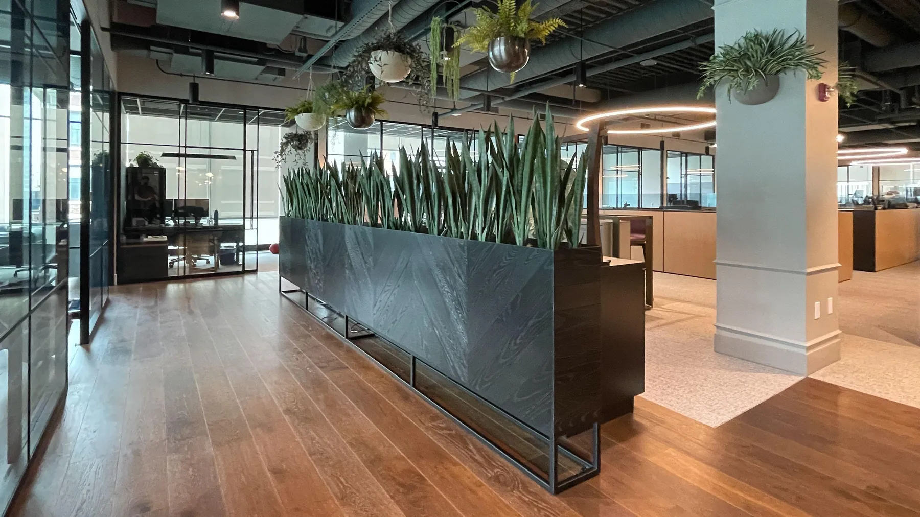 custom planter in ebonized ash by Icon Modern