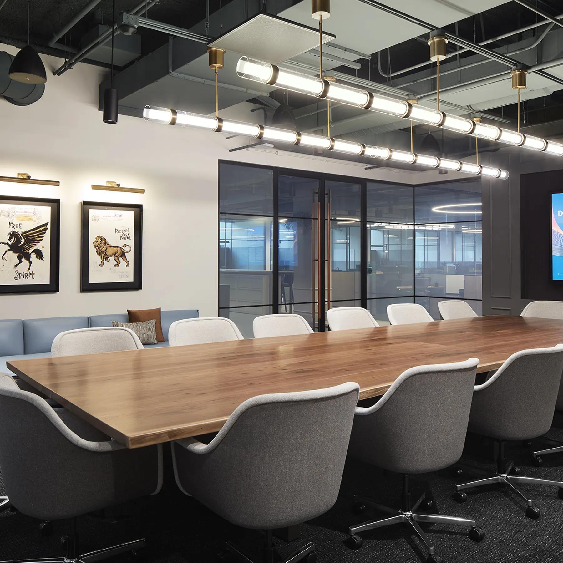 custom walnut conference table by Icon Modernj