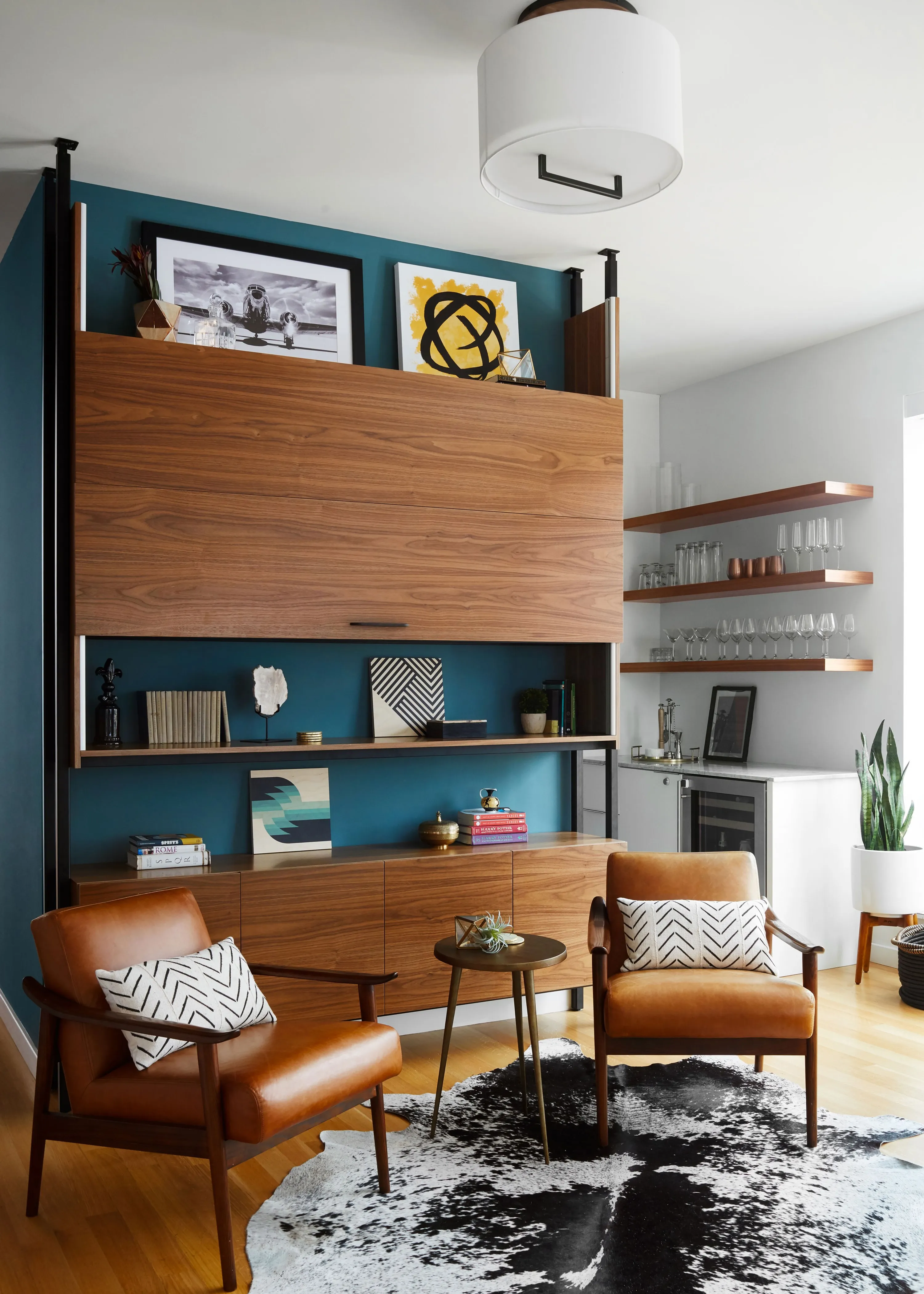 custom built-in in walnut veneer by Icon Modern