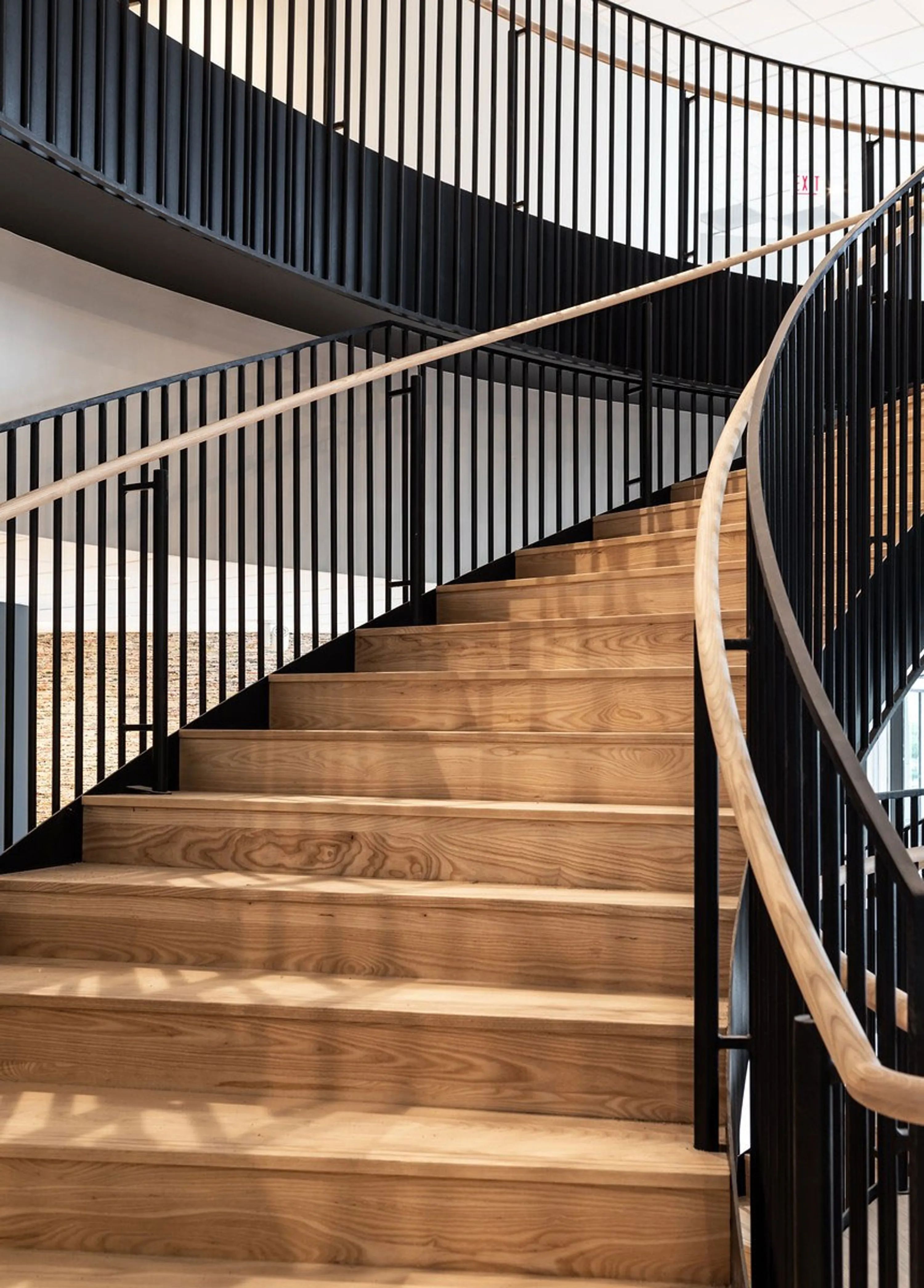 custom flooring on stairway in urban ash by Icon Modern