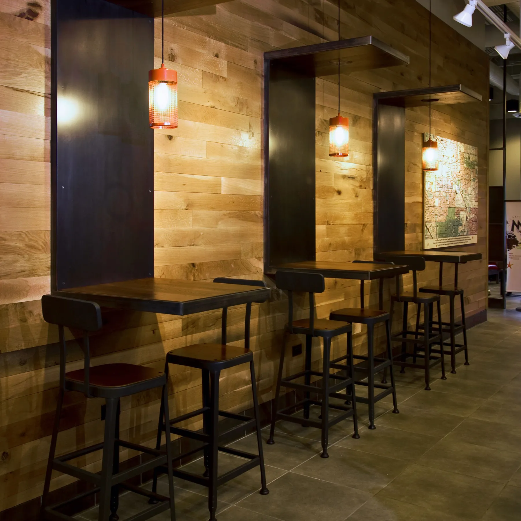 custom cafe table and canopy in ash w/ custom finish by Icon Modern