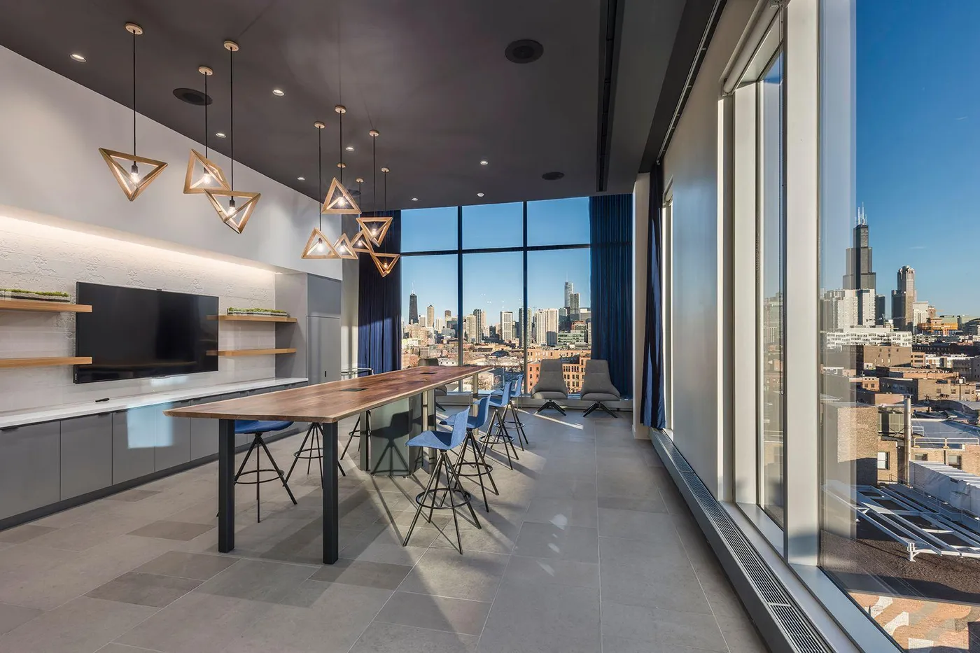 custom community table in walnut by Icon Modern