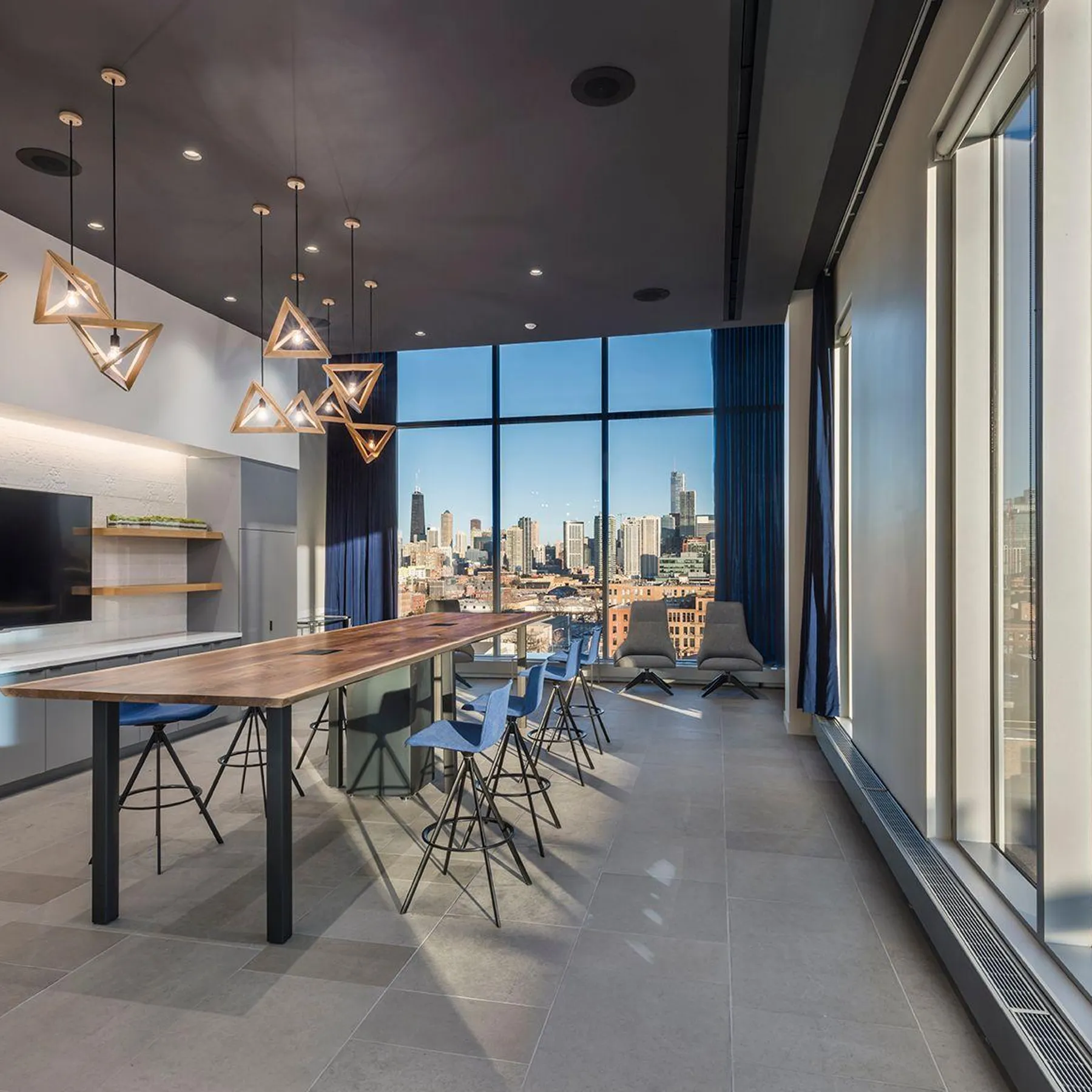 custom community table in walnut by Icon Modern