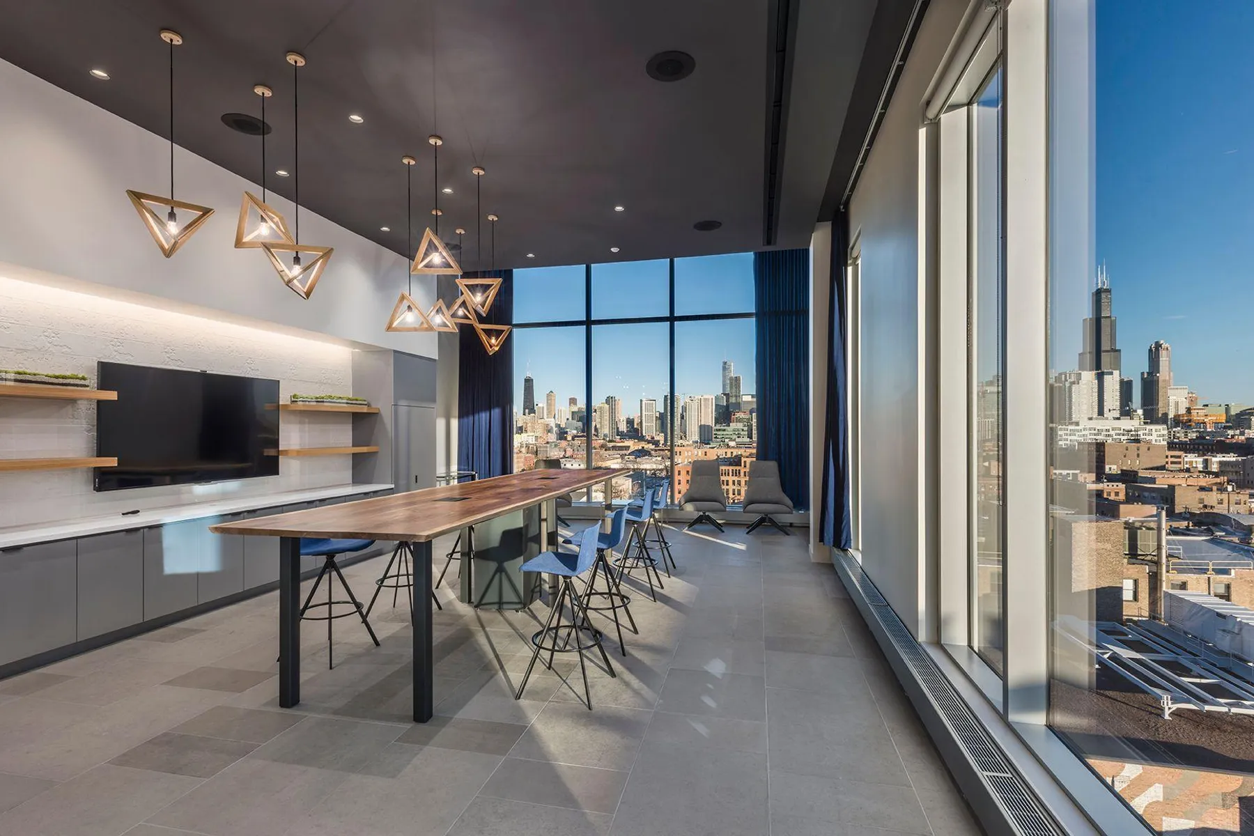 custom community table in walnut by Icon Modern