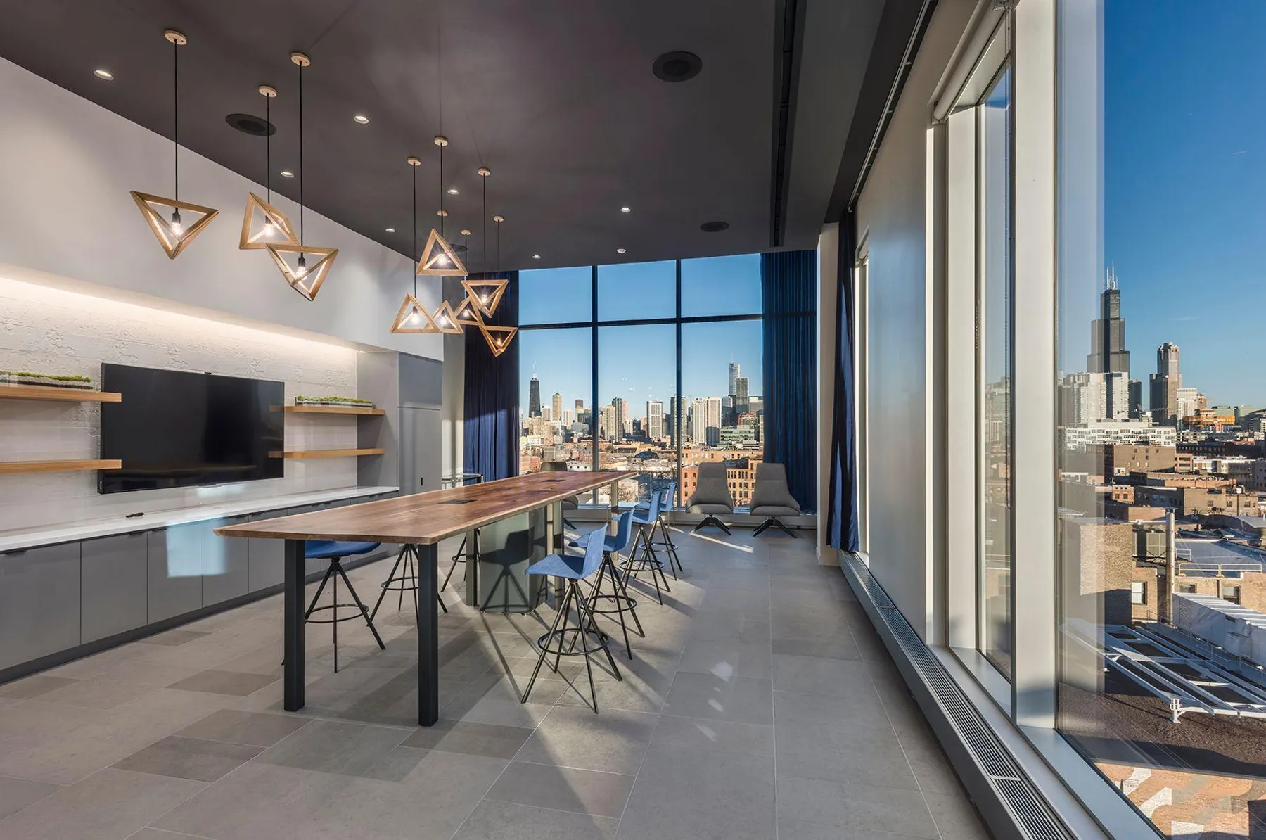 custom community table in walnut by Icon Modern