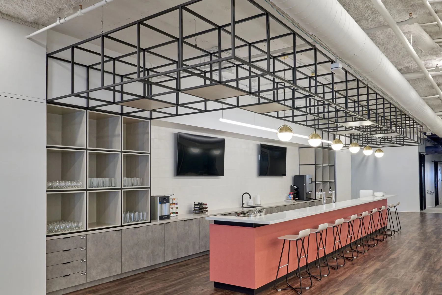 custom space divider in steel for ceiling by Icon Modern