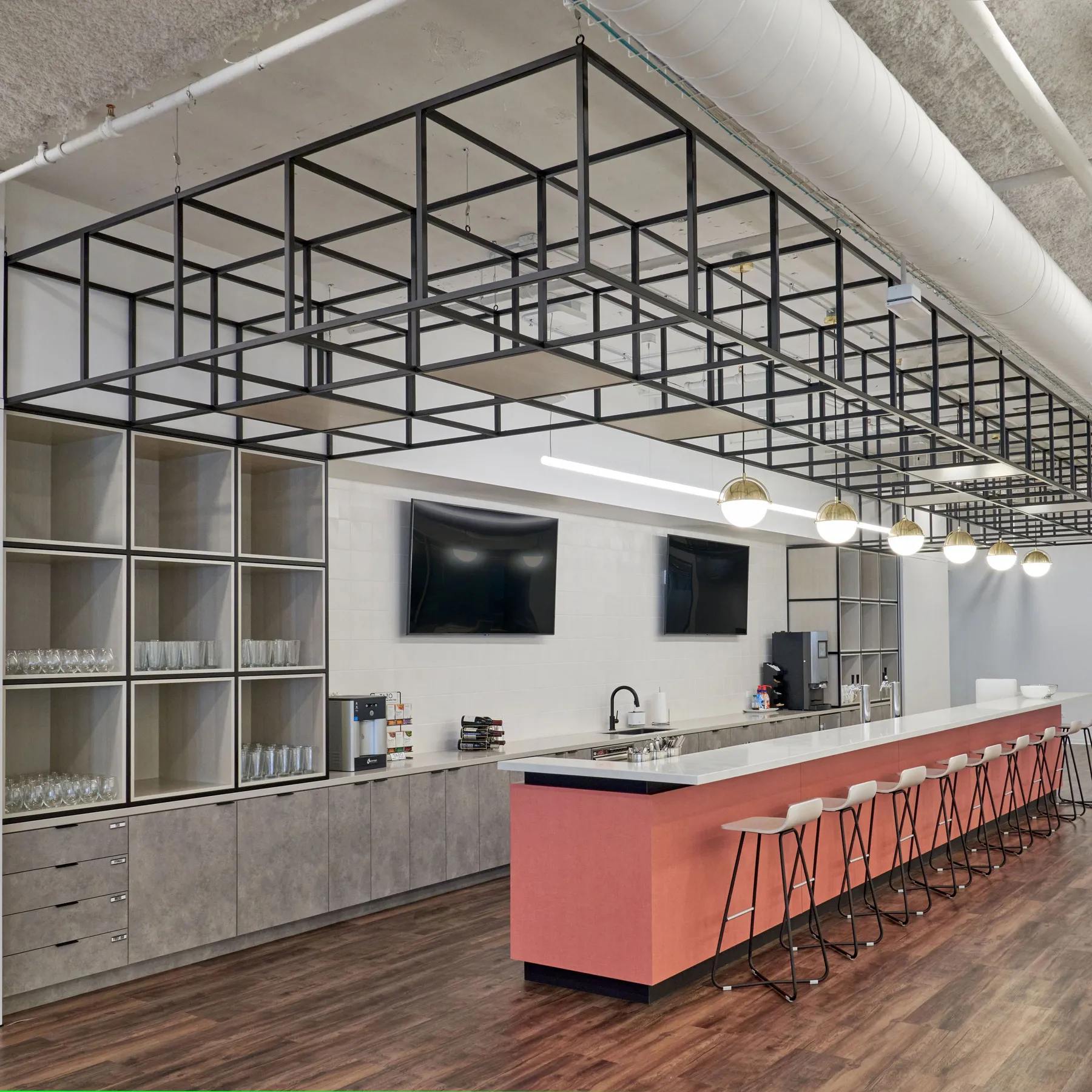 custom space divider in steel for ceiling by Icon Modern