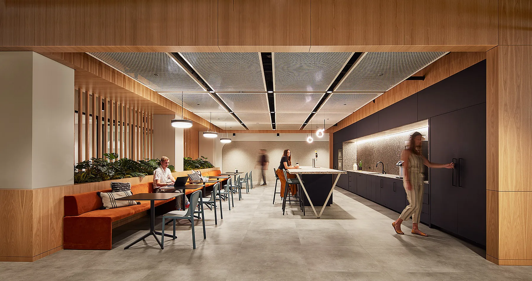 custom steel ceiling panels with white powdercoat finish by Icon Modern