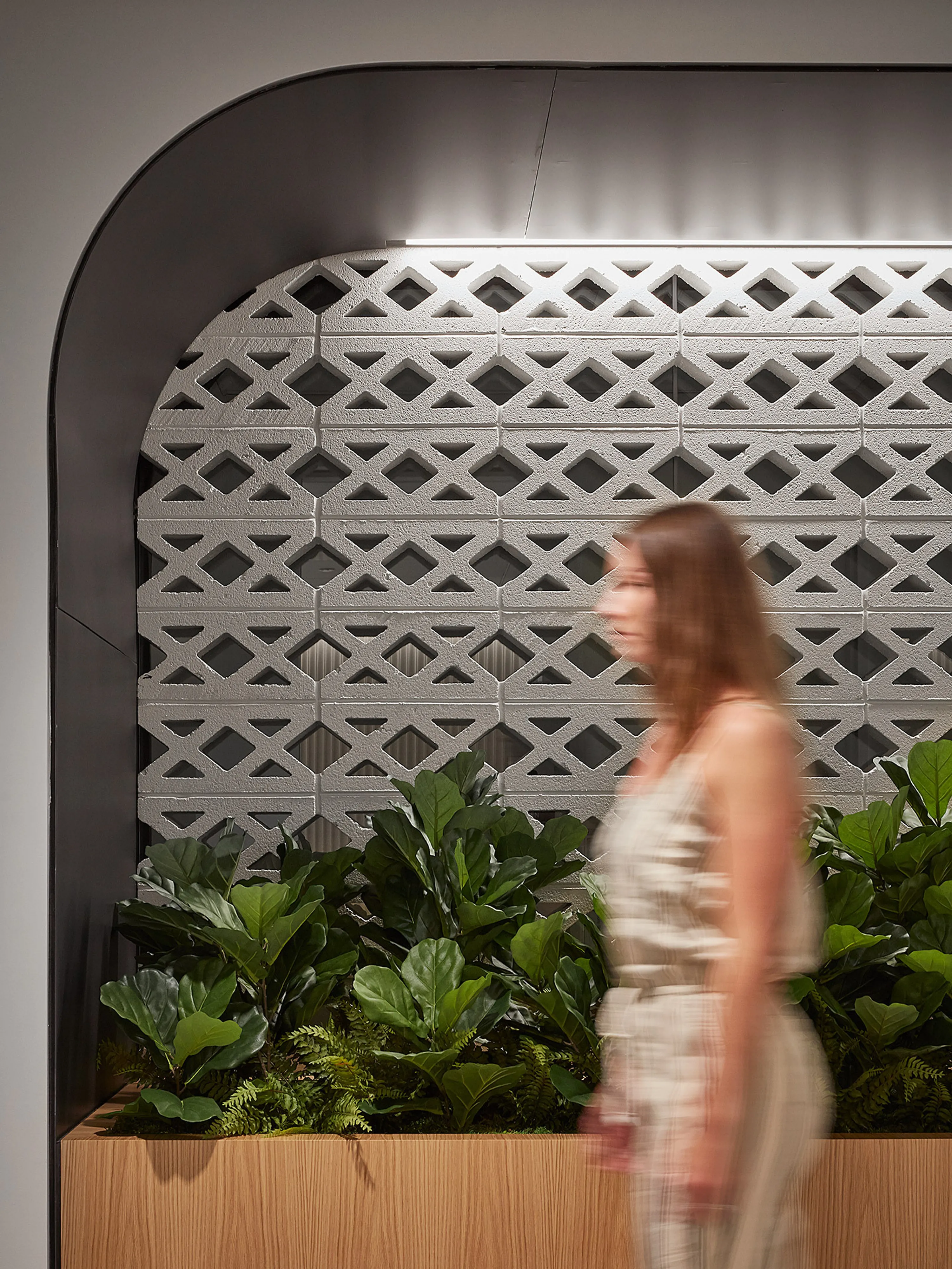 custom curved hot rolled steel alcove frame in matte black powdercoat by Icon Modern