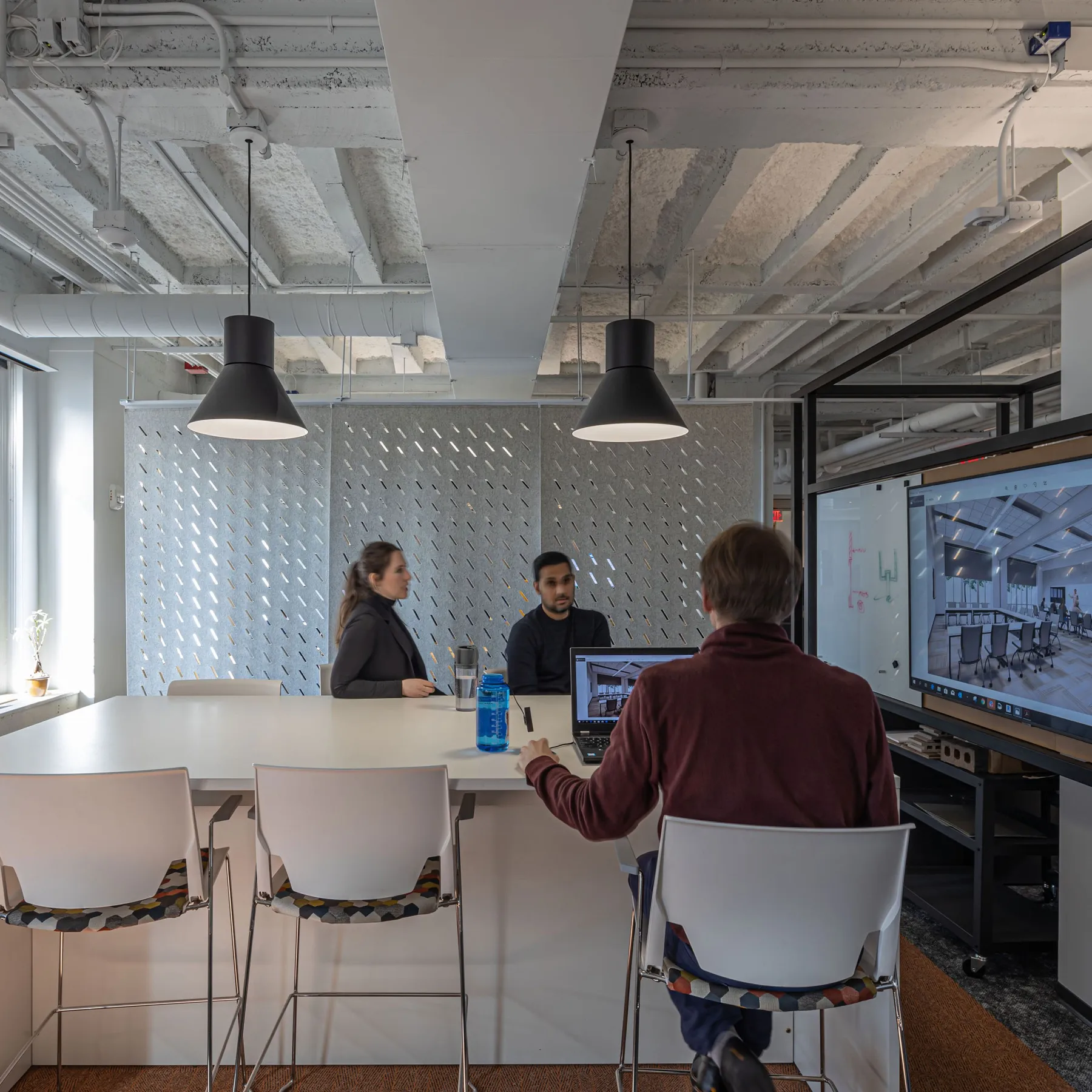 custom space divider with whiteboard by Icon Modern