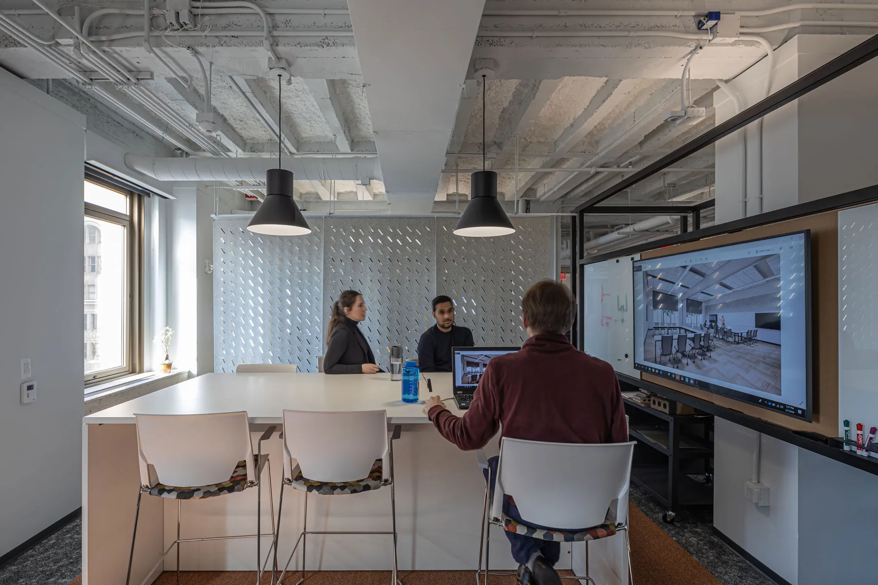 custom space divider with whiteboard by Icon Modern