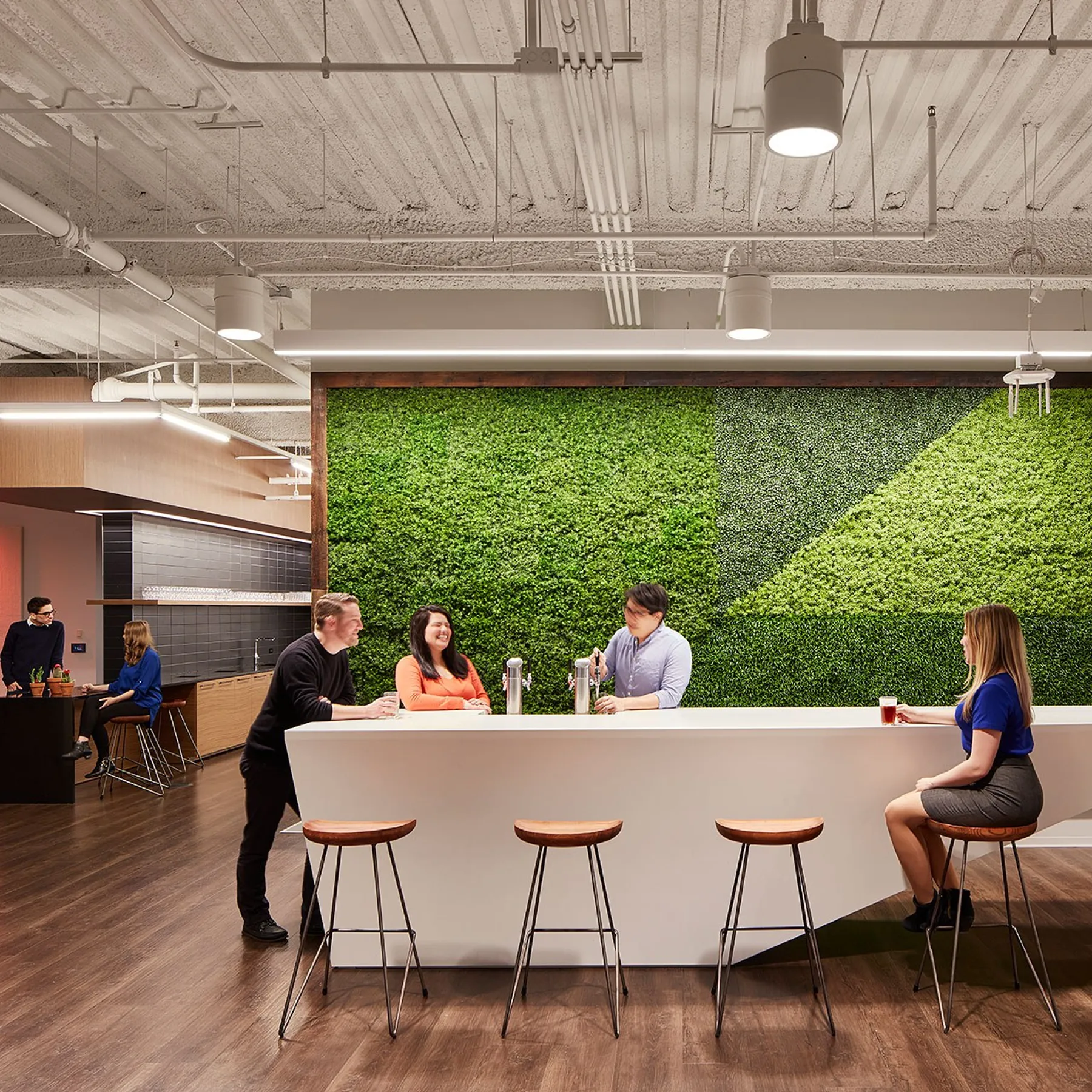 custom plant wall with urban wood frame by Icon Modern