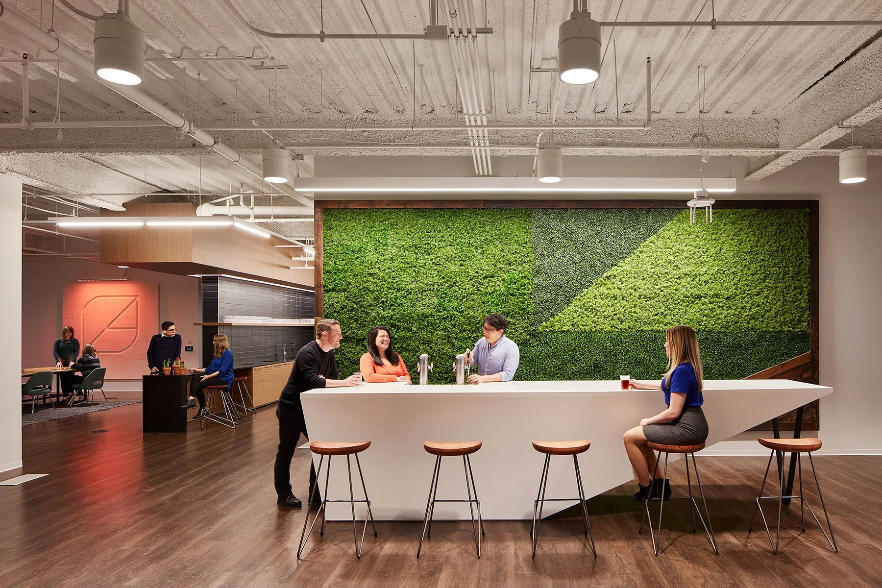 custom plant wall with urban wood frame by Icon Modern