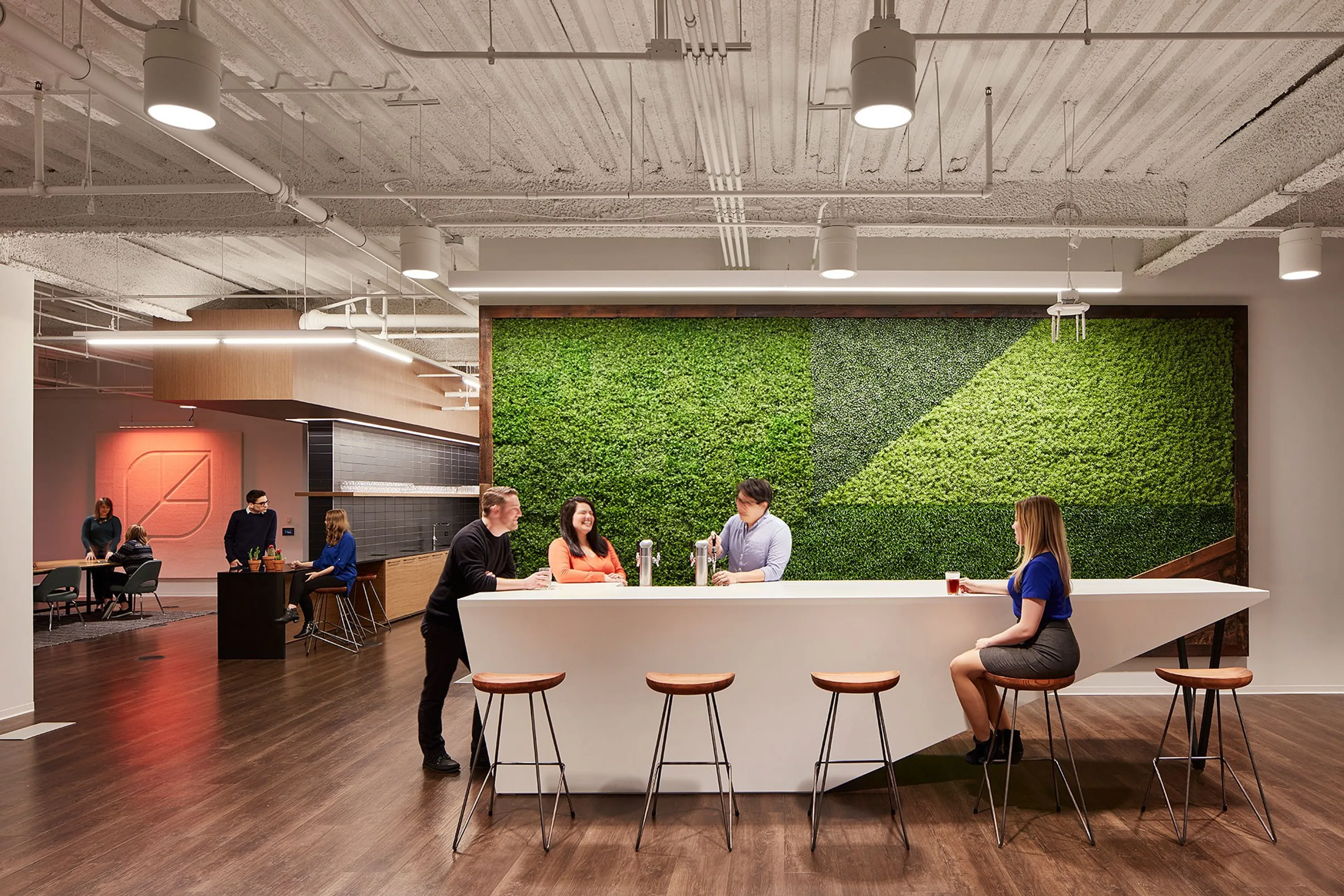 custom plant wall with urban wood frame by Icon Modern