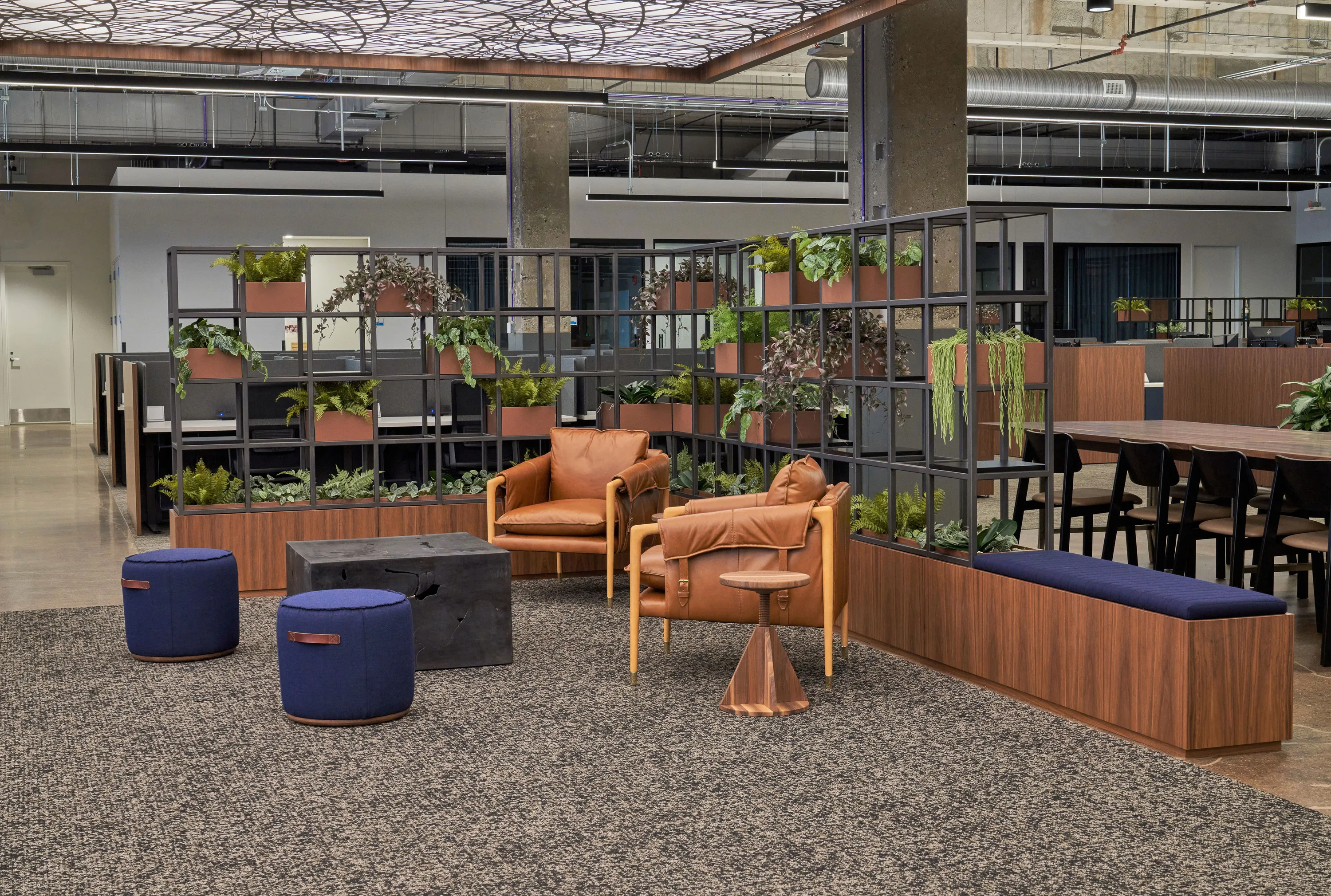 custom space divider in hot rolled steel tubing by Icon Modern