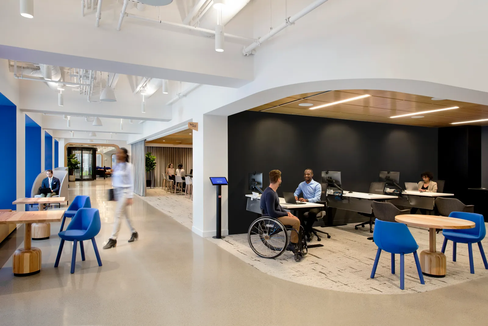 custom cafe tables in hickory hardwood by Icon Modern