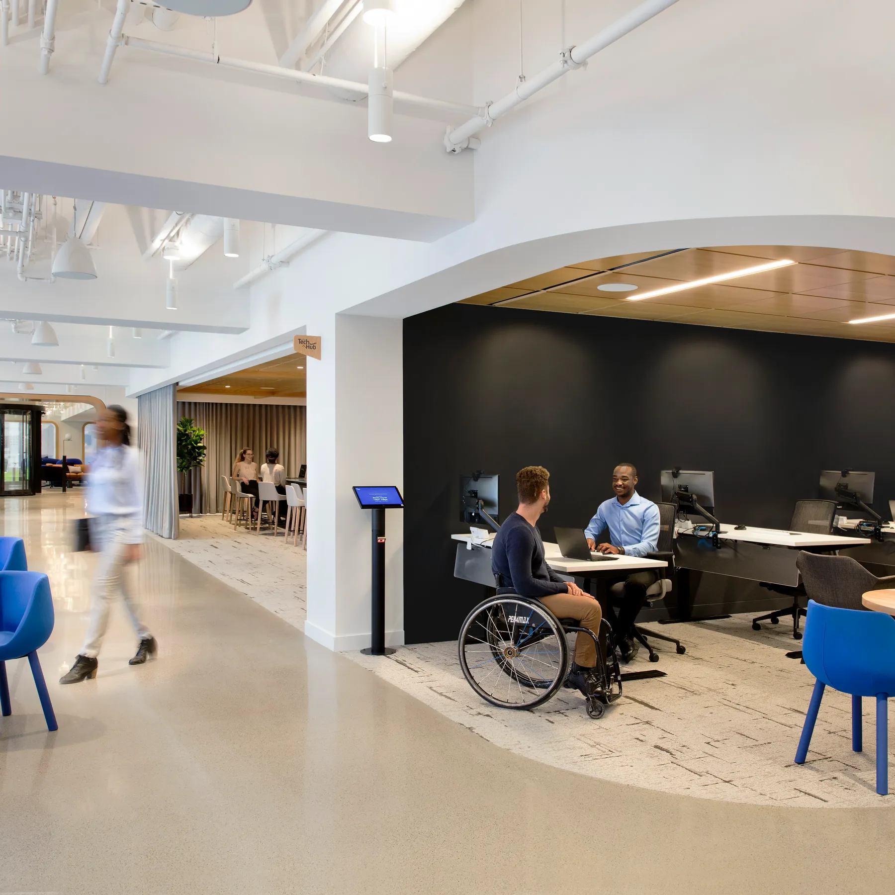 custom cafe tables in hickory hardwood by Icon Modern