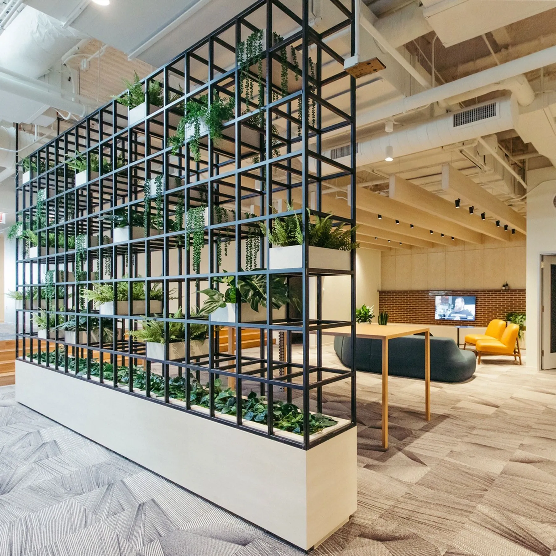 custom space divider steel planter made by Icon Modern