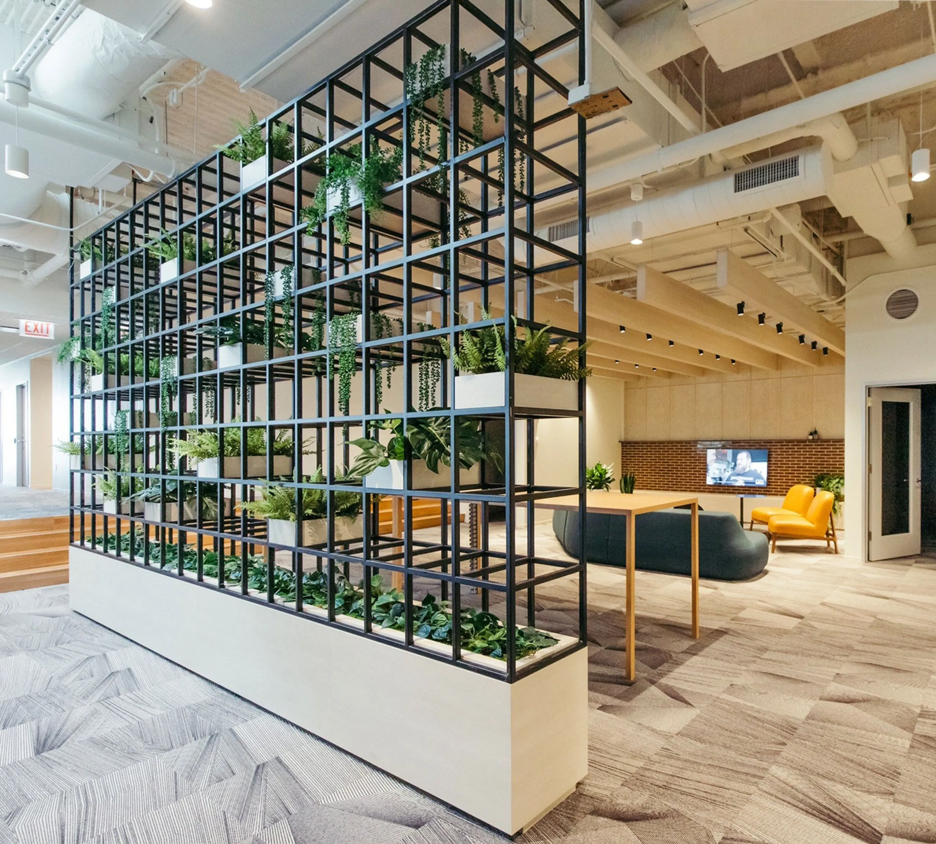 custom space divider steel planter made by Icon Modern