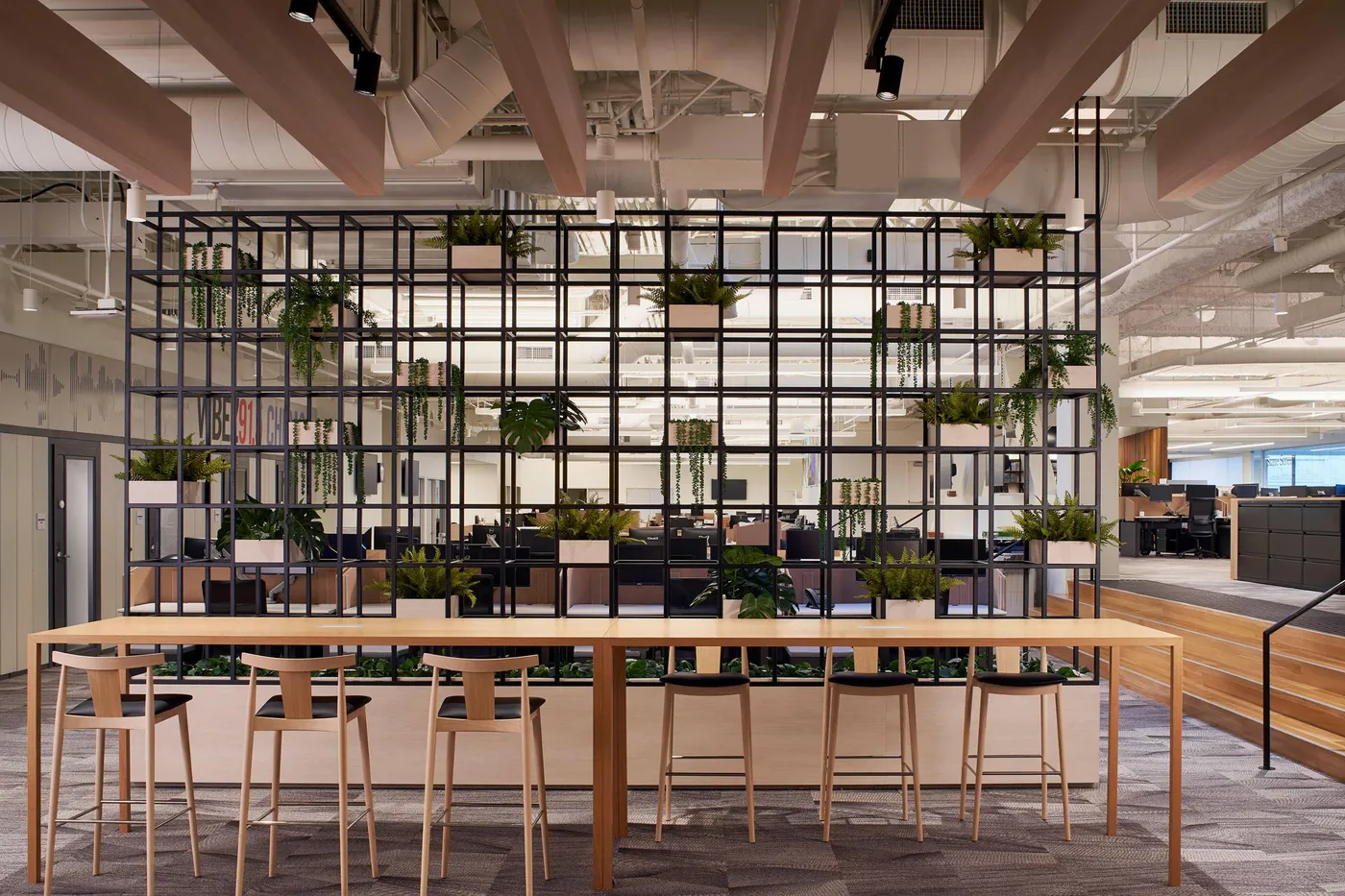 custom space divider steel planter made by Icon Modern