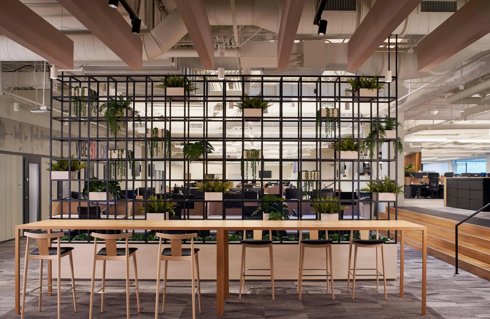 custom space divider steel planter made by Icon Modern