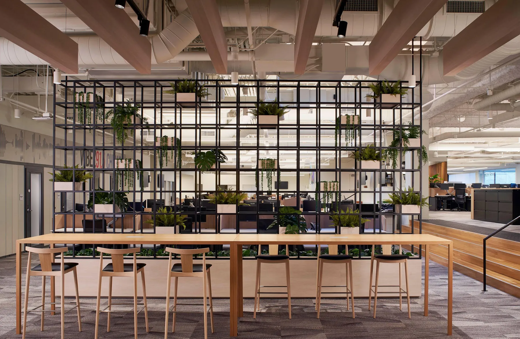 custom space divider steel planter made by Icon Modern