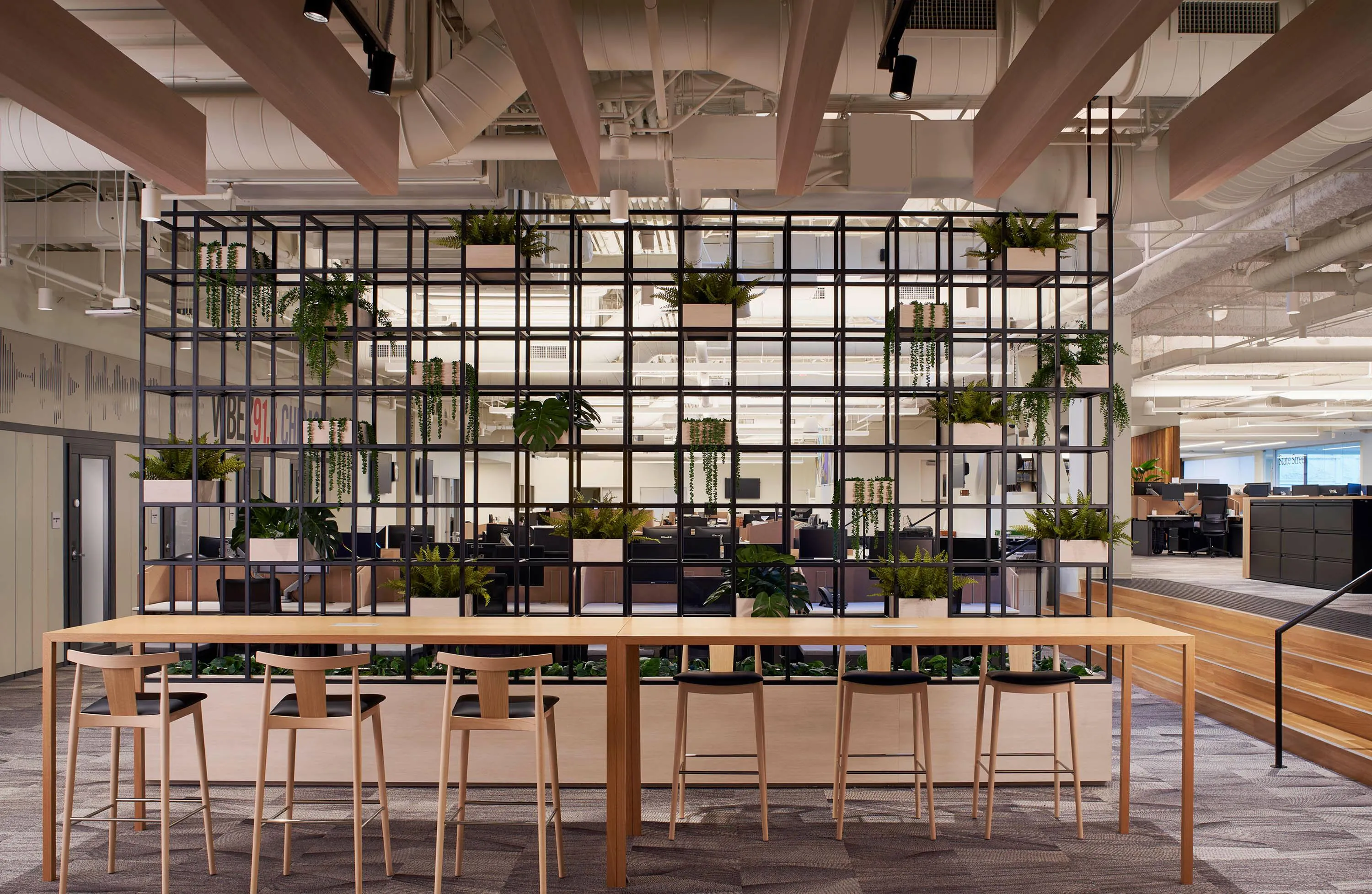 custom space divider steel planter made by Icon Modern