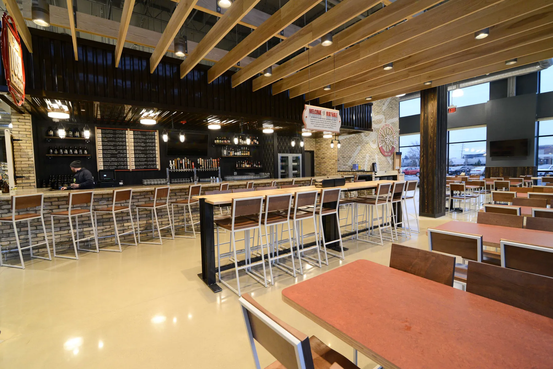 custom community table in urban ash by Icon Modern