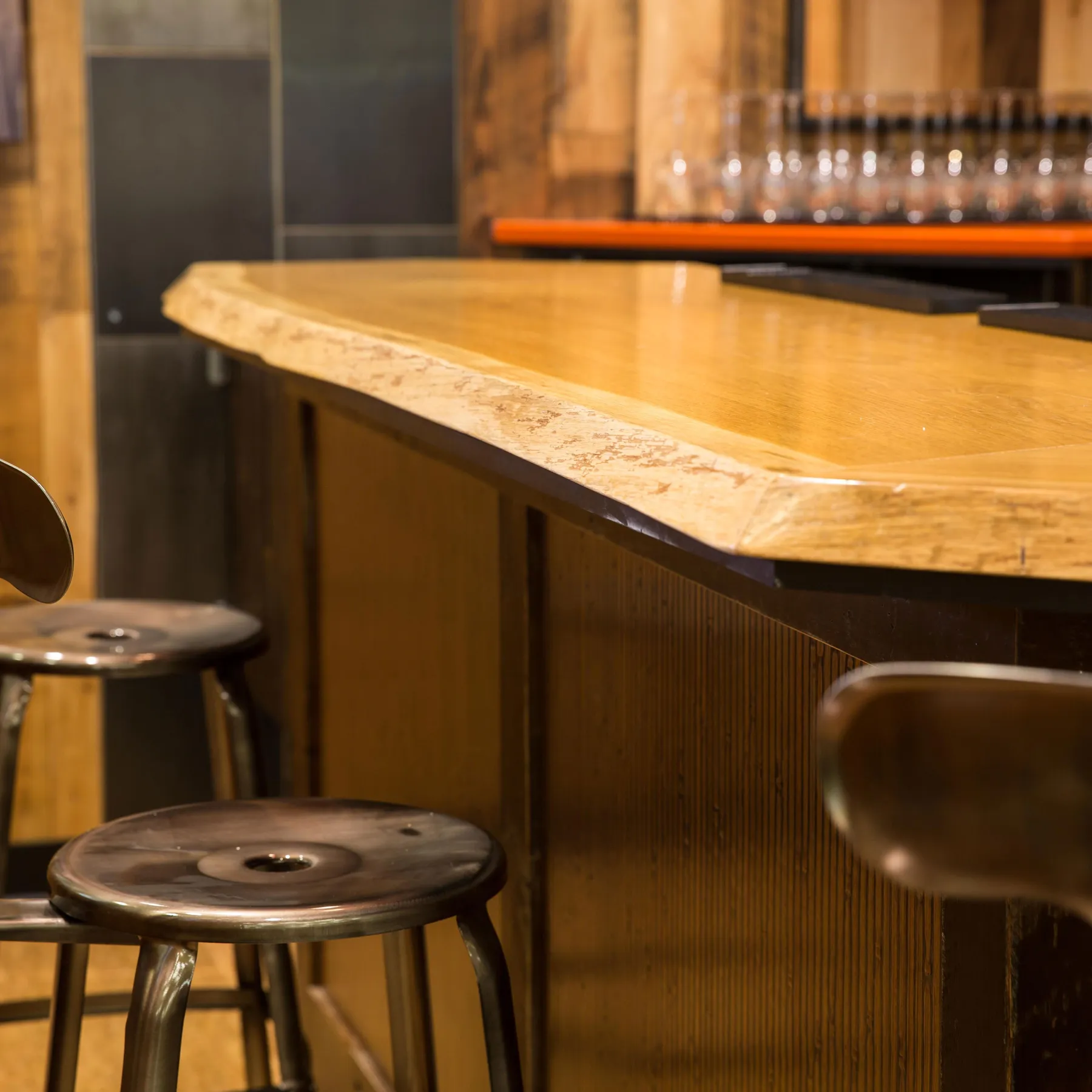 custom counter top in live edge oak by Icon Modern