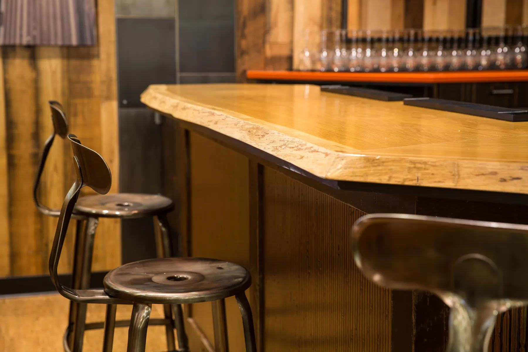 custom counter top in live edge oak by Icon Modern