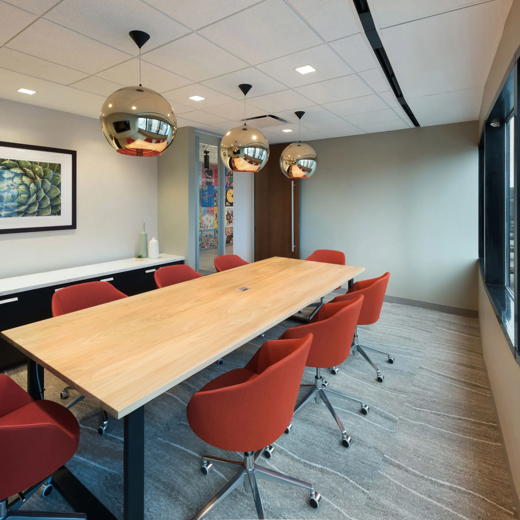 custom conference table in urban ash with power/data integration by Icon Modern