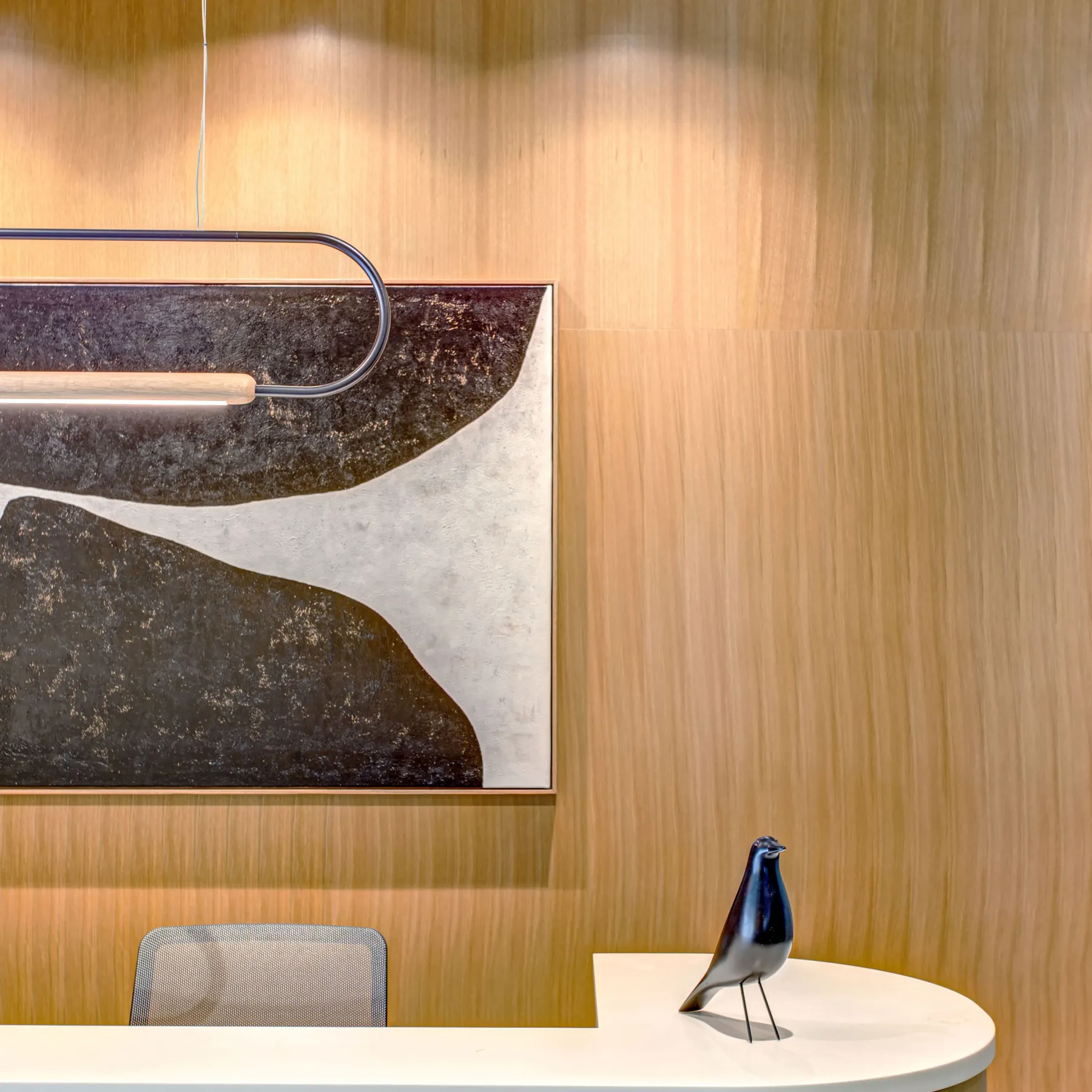 custom reception desk oak veneer by Icon Modern