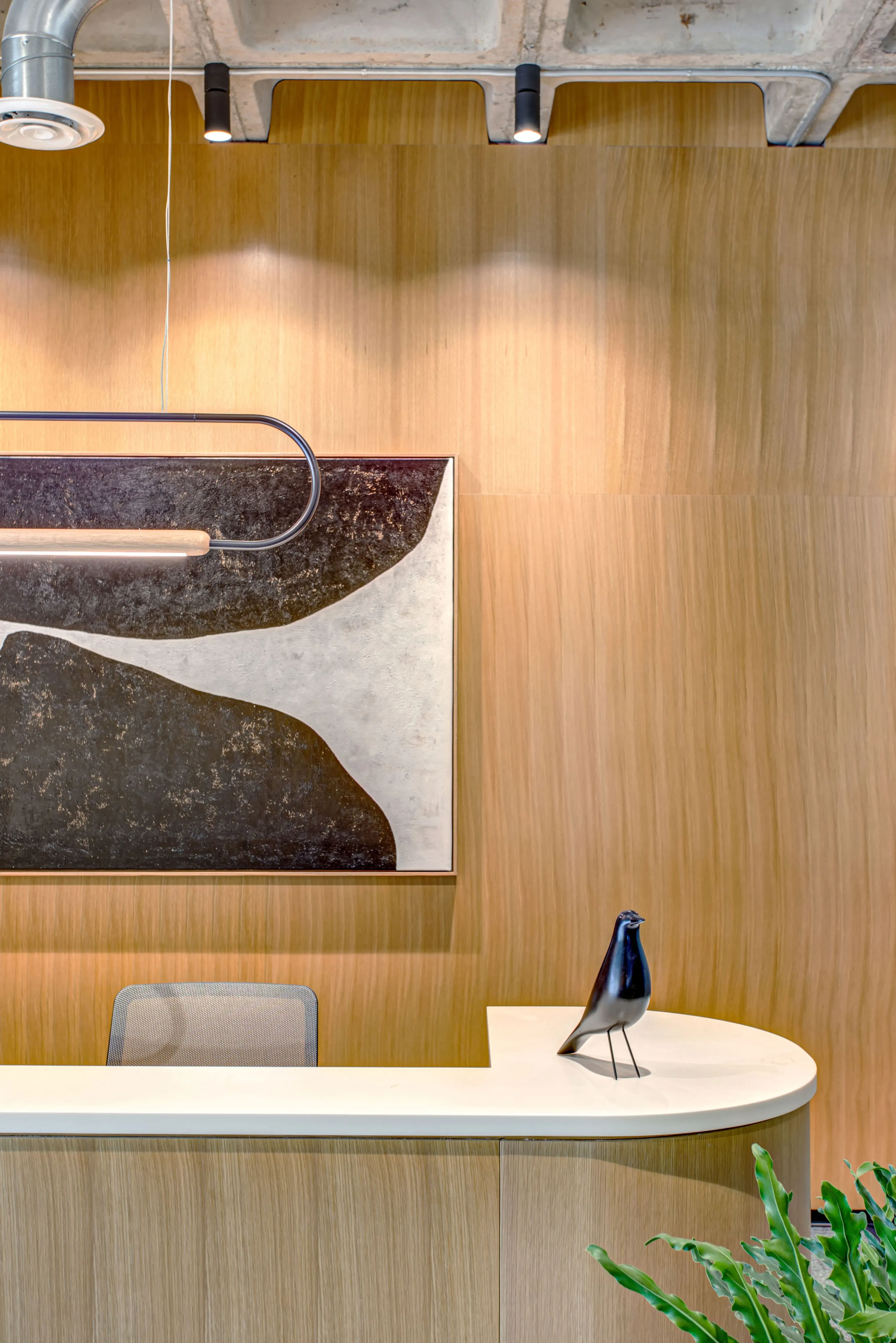 custom reception desk oak veneer by Icon Modern